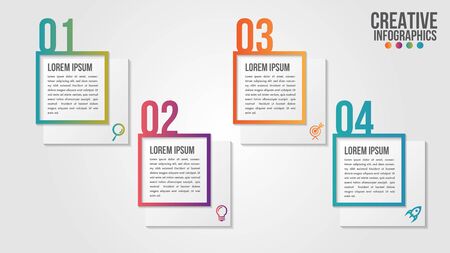 Infographic modern timeline design vector template for business with 4 steps or options illustrate a strategy. Can be used for workflow layout, diagram, annual report, web design, team work.のイラスト素材