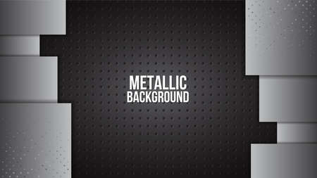 Metal background texture aluminium steel plates abstract design vector template.のイラスト素材