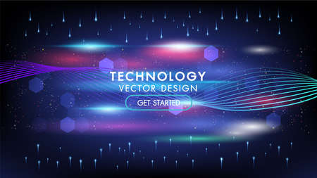 Abstract technology background concept communication connecting dots and lines futuristic shape with copy space. High speed. Hi-tech.Big data visualization.のイラスト素材