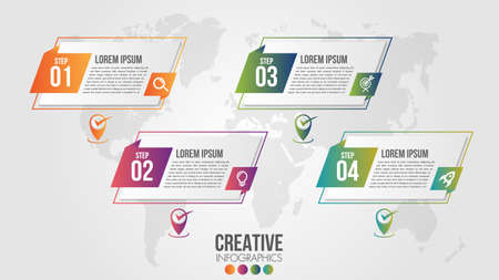 Infographic modern timeline design vector template for business with 5 steps or options illustrate a strategy. Can be used for workflow layout, diagram, annual report, web design, team work.のイラスト素材