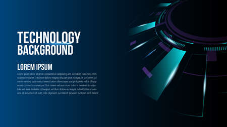 Abstract technology background Hi-tech communication concept, technology, digital business, innovation, science fiction scene vector illustration with copy-space.のイラスト素材