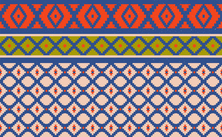 Abstract geometric native pattern seamless vector.Repeating geometric background.Modern design trendy concept for paper, cover, fabric, interior decor and other users.のイラスト素材