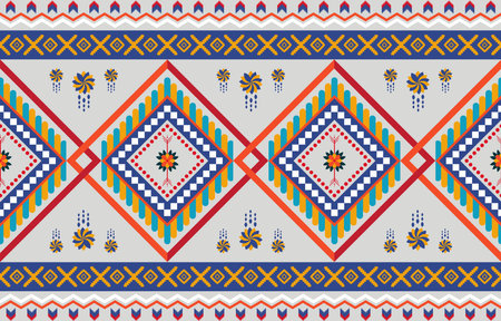 Abstract red geometric native pattern seamless vector.Repeating geometric background.Modern design trendy concept for paper, cover, fabric, interior decor and other users.のイラスト素材