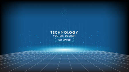 Abstract technology background Hi-tech communication concept, technology, digital business, innovation, science fiction scene vector illustration with copy-space.のイラスト素材