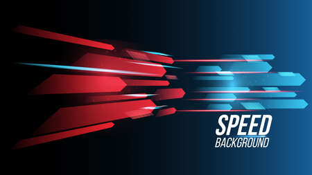 Abstract background technology high speed racing for sports of long exposure light on black background.Science geometric shape modern elegant design.Vector illustration.のイラスト素材