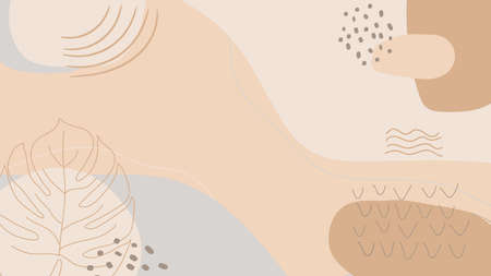 Minimal shape hand draw abstract background template elements modern.Applicable for flyer, brochures, posters and covers. Vector illustrations.のイラスト素材