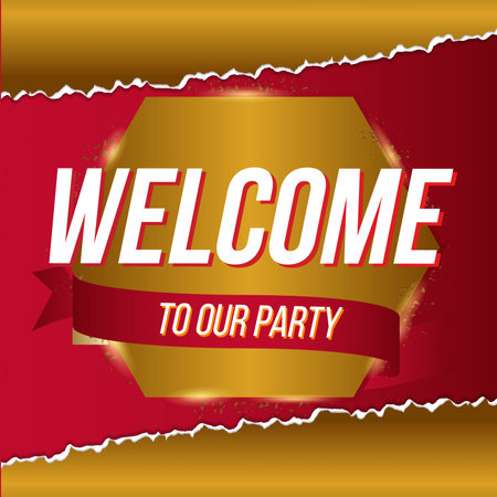Welcome concept colorful letters background style banner design with text typography poster ector illustration.welcome back to the party.のイラスト素材