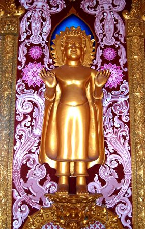 Wat Maha Chedi Chai Mongkol. Roi Et Province, Thailandの写真素材