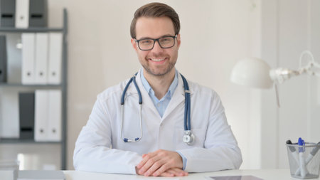Male Doctor Smiling at the Cameraの写真素材