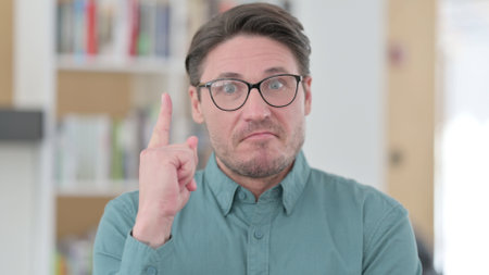 Middle Aged Man Thinking New Ideaの写真素材