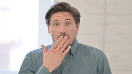 Shocked Middle Aged Man Wondering in Awe