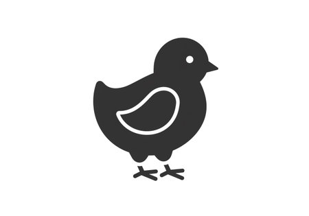Chicken icon. Simple vector illustration isolated on white background for graphic and web design.の素材