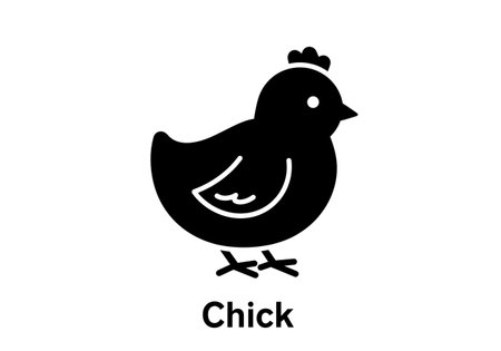 chick icon isolated on white background. chicken vector icon. chicken symbolの素材