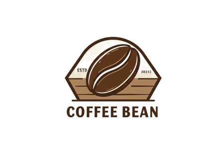 Coffee bean logo design vector template. Coffee shop icon.の素材