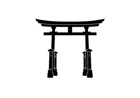 Torii icon isolated on white background. Japanese gate. Vector illustrationの素材