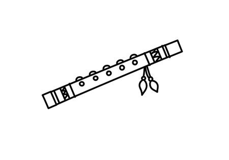 Flute icon. Musical instrument. Vector illustration in outline style.の素材