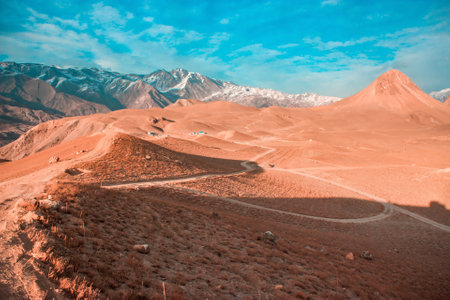 Qaqlasht meadow in Hindu Kush mountain range in Chitral, Pakistanの写真素材