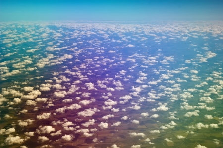 photo through airplane window using polarized filterの写真素材