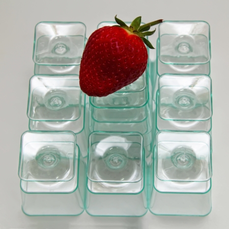 exercises with disposable dishes on a white background, with vegetables and fruit juices.の写真素材
