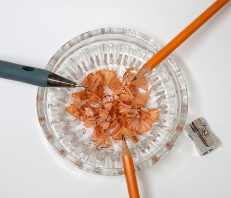 photo shoot with office supplies that were found in the drawer of my desktop.の写真素材