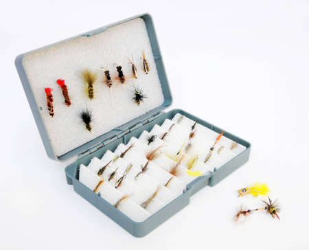 fly box for fly fishingの写真素材