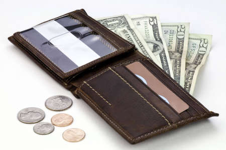 A wallet with moneyの写真素材