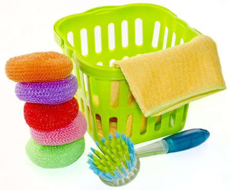 colorful cleaning supplies の写真素材