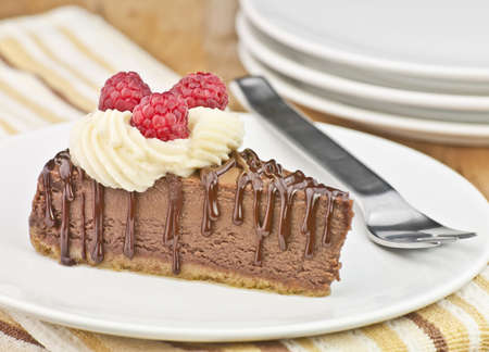 a slice of chocolate cheesecakeの写真素材