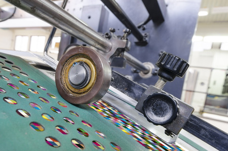 offset print machine roller with test chart color management printの写真素材