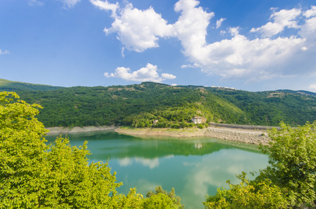 Panoramic view of the hydro dam Macedoniaの写真素材