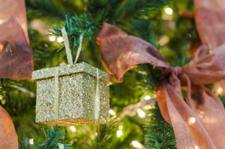 Christmas scene with tree gifts background
