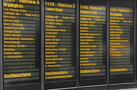 timetable of Victoria Railway station in London, UKのeditorial素材