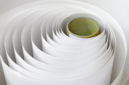 Topshot macro Paper roll in a printshopの写真素材