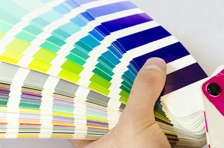 open Pantone sample colors catalogueの写真素材