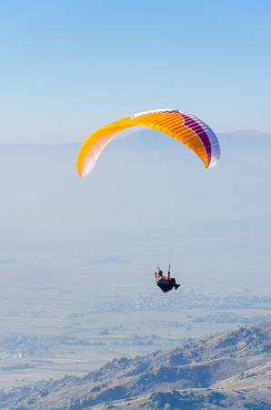 praglider parachute gliding at high altitudeの写真素材