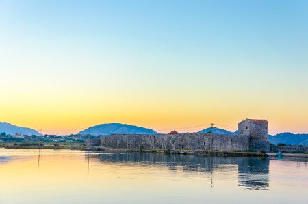 Butrint Archaeological Site and National park at sunrise, Albania. の写真素材