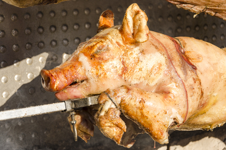 Grilled pig on the marketの写真素材