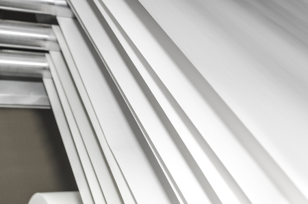 Steel Offset Printing Cylinders and layers of roll paper for magazine productinの写真素材