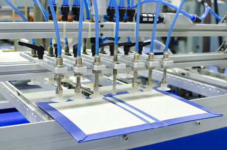 Hardcover for book in binding machine in offset pring production plantの写真素材