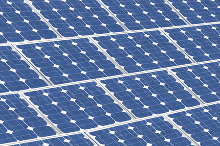 Solar panels pattern background, renewable green energyの写真素材