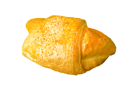 fresh croissant isolated on white, clipping path includedの写真素材
