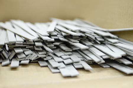 Cardboard forms prepared for book hardcover production in offset print plantの写真素材
