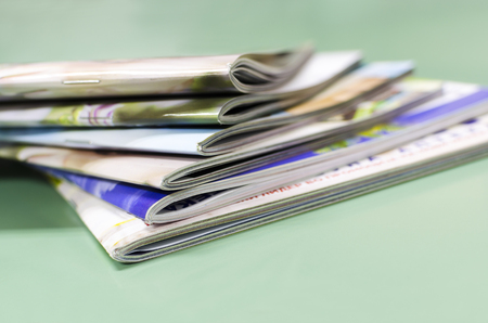 stack of the colorful magazinesの写真素材
