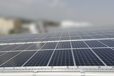 Solar Panels with dofの写真素材