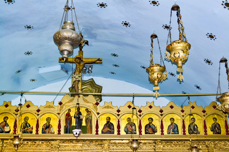 Jerusalem orthodox church interior ceilingのeditorial素材