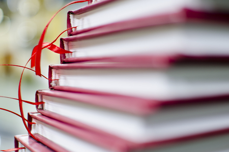 Row of books in Print plant, blur copyspaceの写真素材