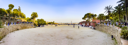 BARCELONA, SPAIN - circa MAR, 2017: View on Park Guell in Barcelonaのeditorial素材