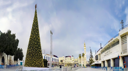 Bethlehem, Israel - circa May ,2017: Panorama of the city Square of Bethlehemのeditorial素材