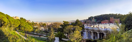 Park Guell in Barcelona, Spain on a sunny day