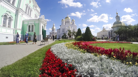 Savior Transfiguration Cathedral, Holy Trinity Seraphim-Diveevo convent in village Diveevo, Nizhny Novgorod region, Russiaのeditorial素材